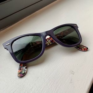 Authentic Ray-Ban Wayfarer Sunglasses Flower Print
